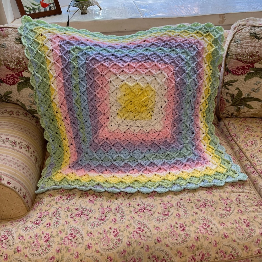 Handmade Pastel Crochet baby blanket